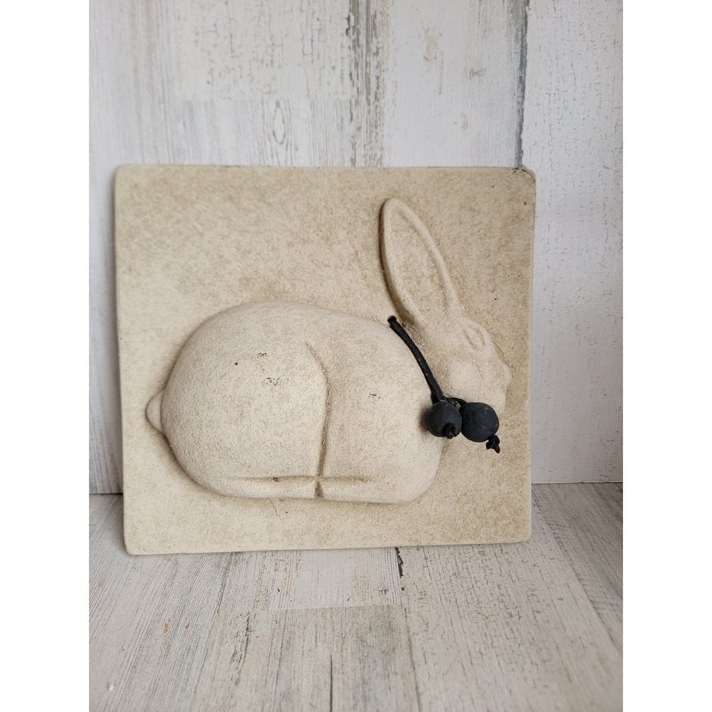 Ceramic square Easter bunny unique rabbit bow home decor figure